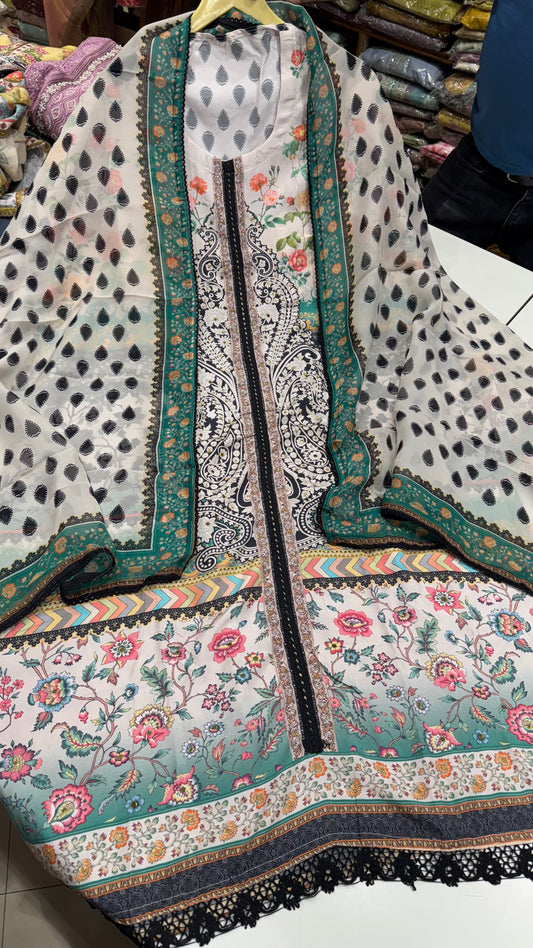 Gorgeous Muslin pakistani prints suit set
