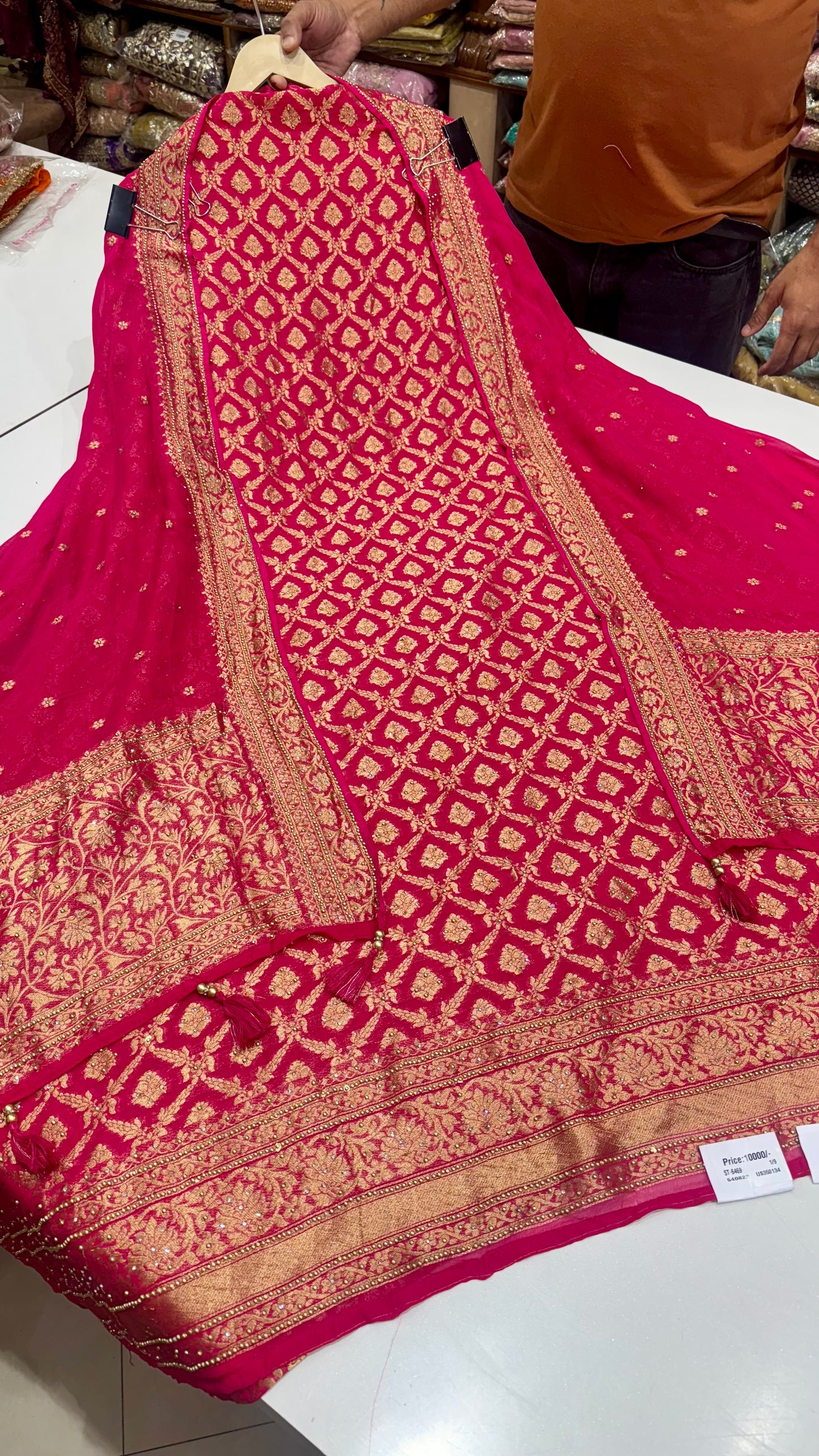 Handloom Woven Unstitched Suit in Pure Mysore Georgette
