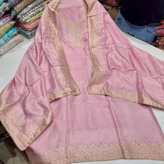 Elegant Banarasi Suit with Intricate Banarasi Dupatta and 2.5 Meter Silk Bottom