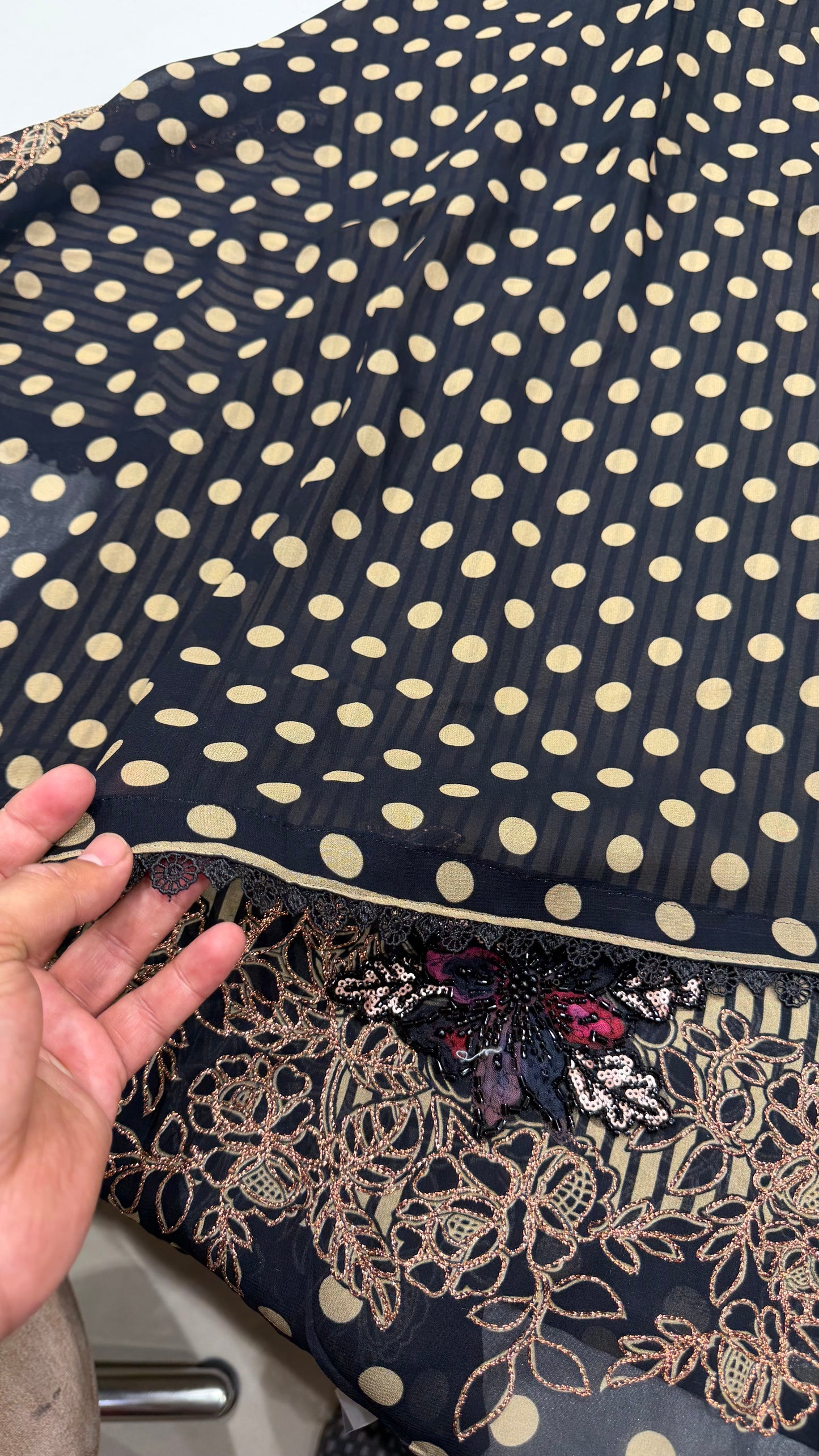 ✨ Boutique Style Printed Georgette Unstitched Suit Set