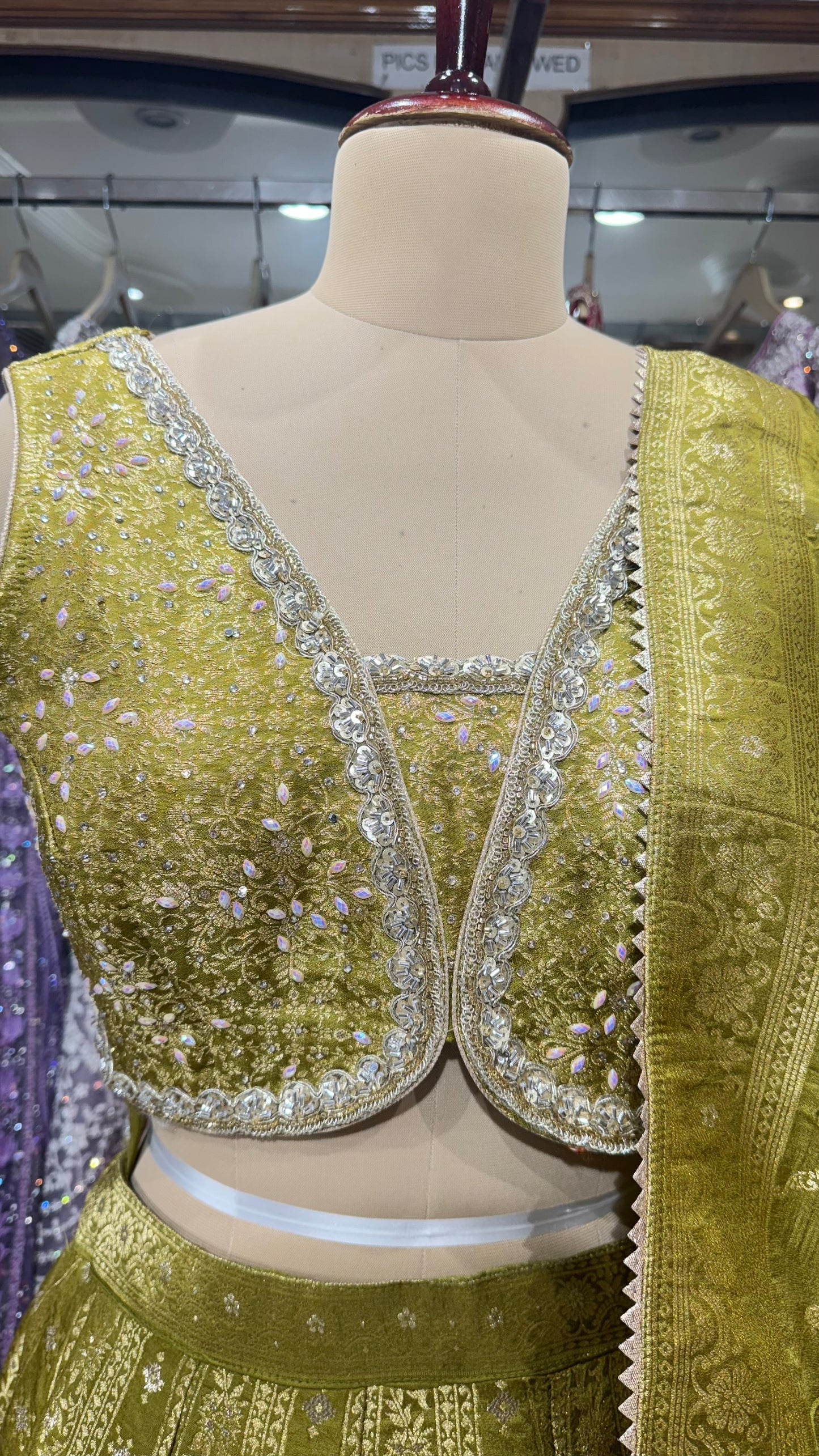 Banarasi Brocade Lehenga Set with Intricate Zari Detailing