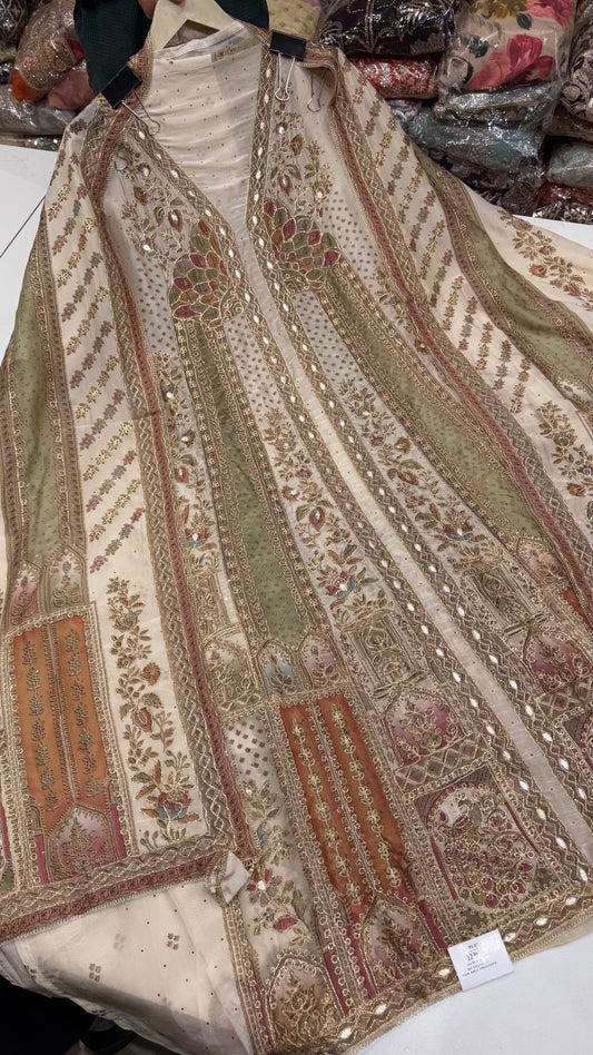 Ivory Orgenza silk sabyasachi inspired Suit
