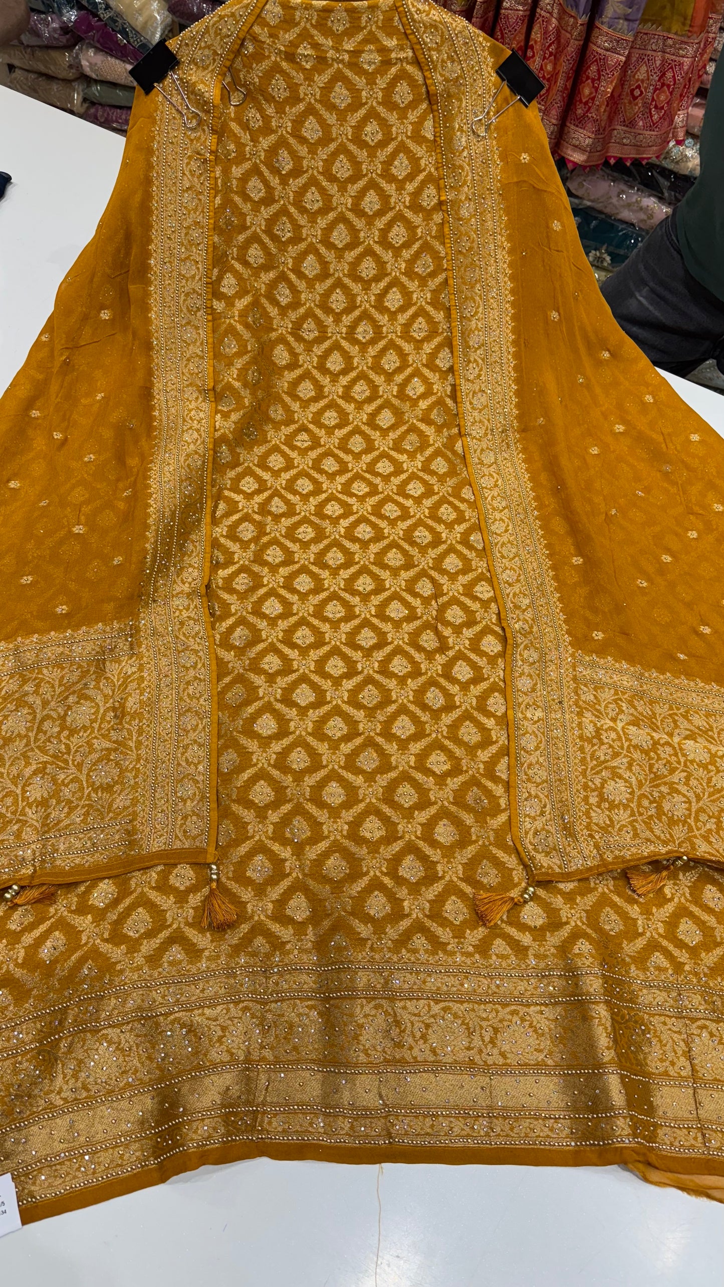 Handloom Woven Unstitched Suit in Pure Mysore Georgette