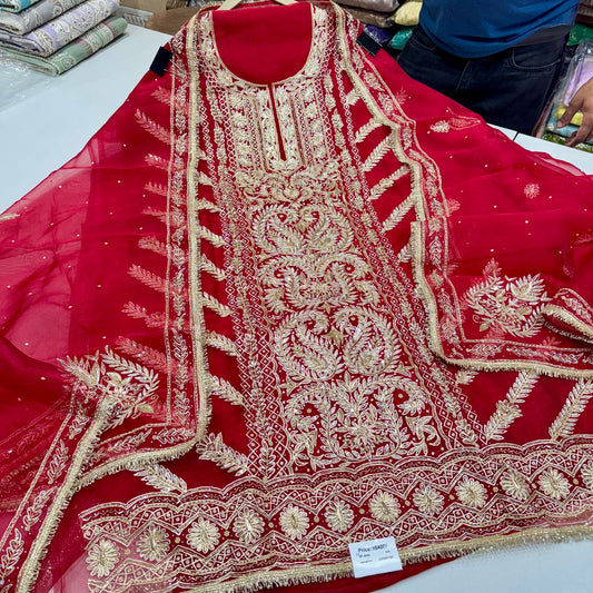 Glass Orgenza Handwork Front suit set