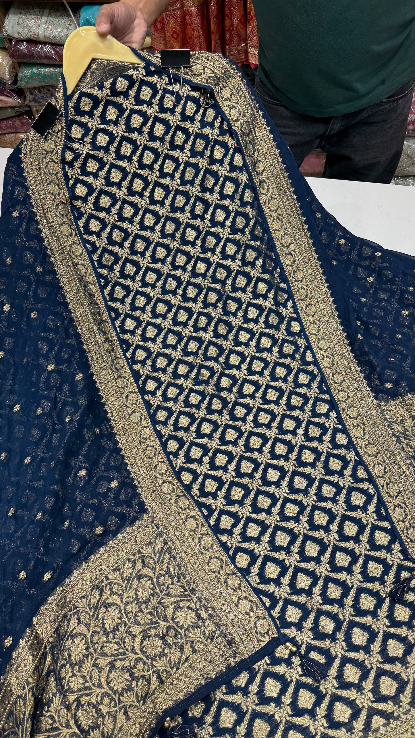 Handloom Woven Unstitched Suit in Pure Mysore Georgette