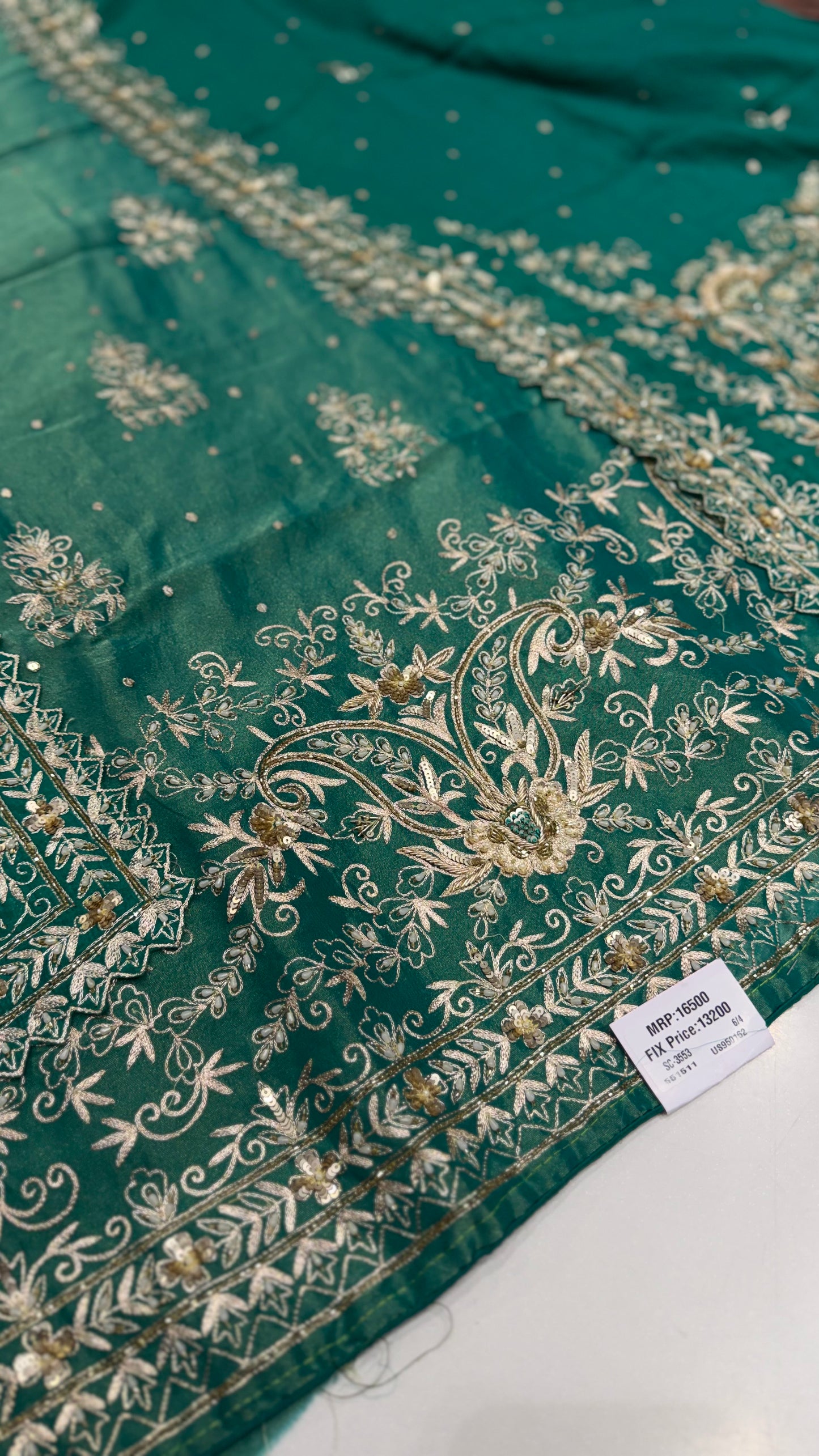 Shimmer handwork fourside border dupatta suit set