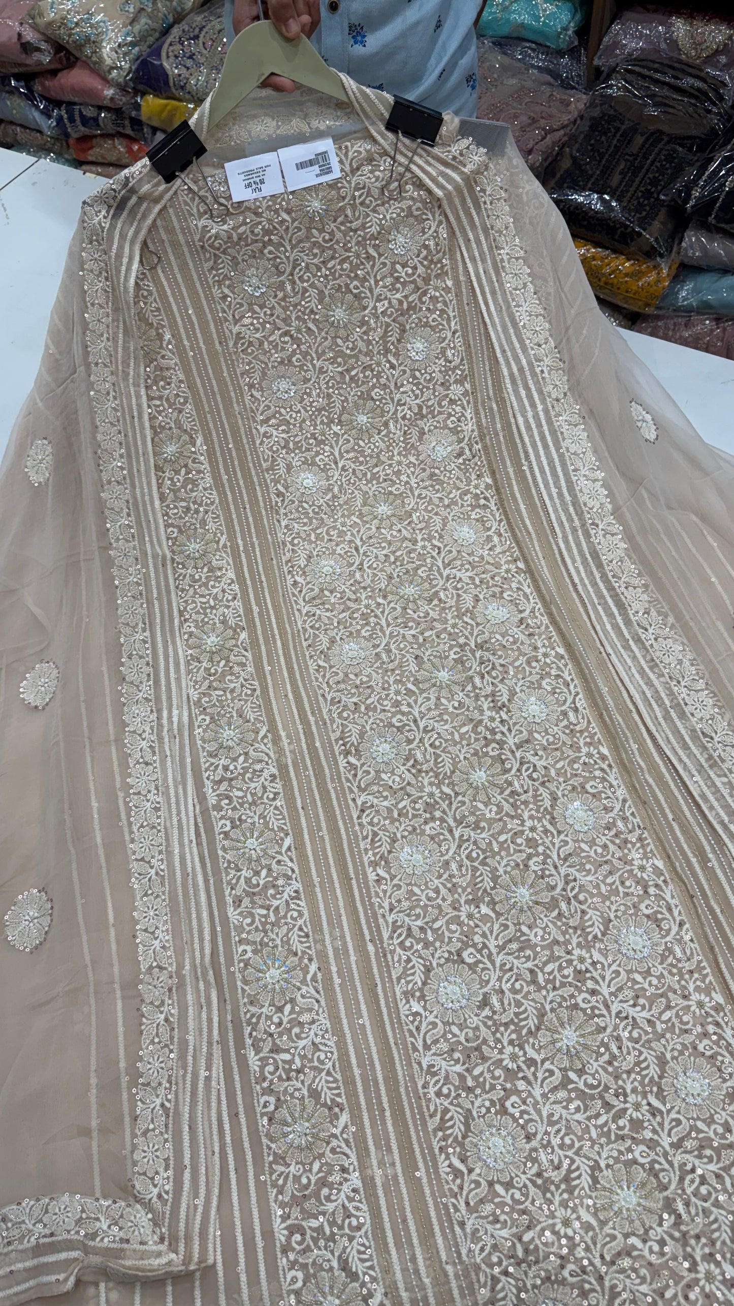 ✨ Noor-e-Lucknowi Georgette Unstitched Suit Set