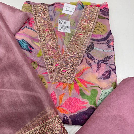 Orgenza Digital Printed v neck suit set