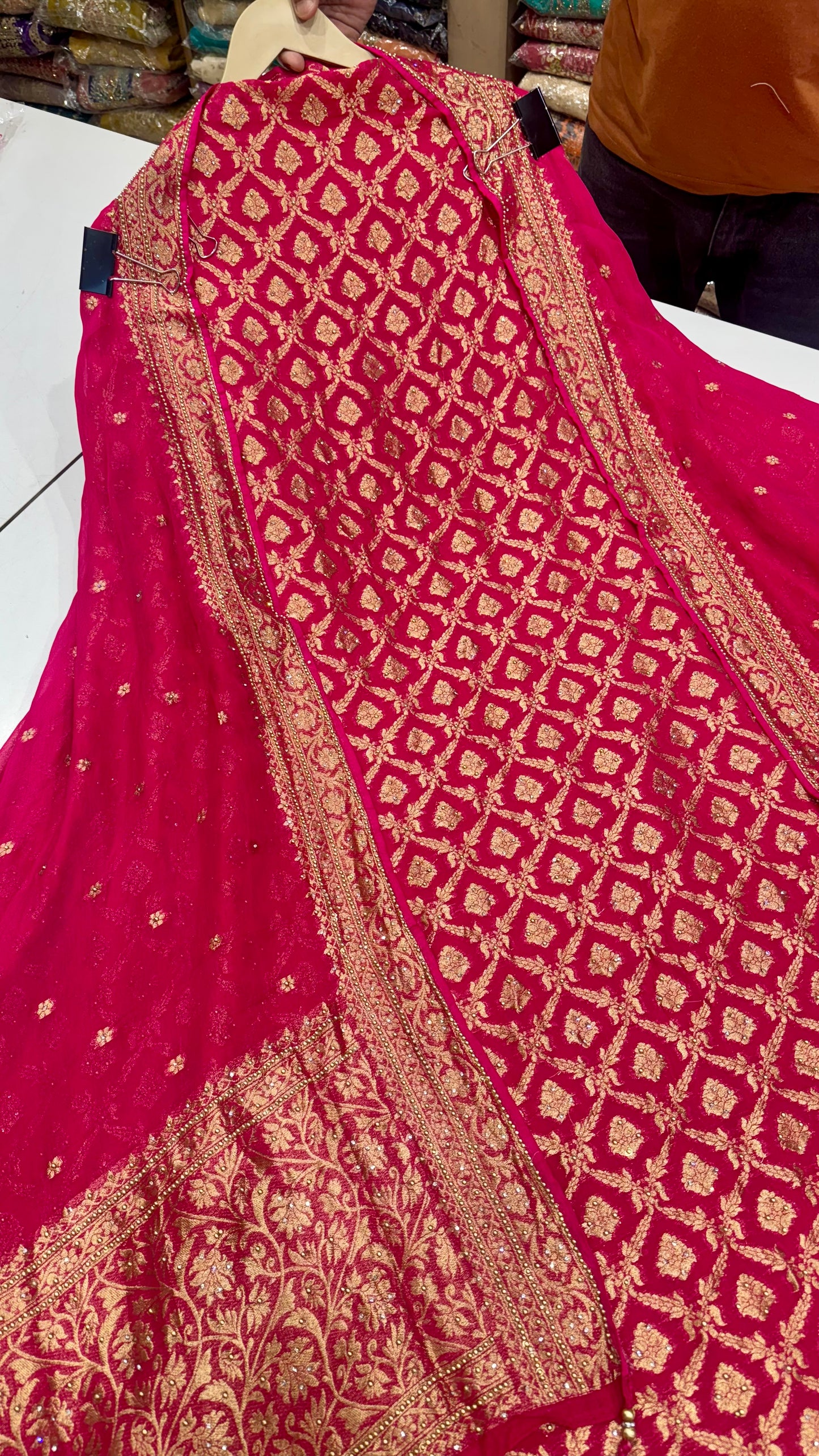 Handloom Woven Unstitched Suit in Pure Mysore Georgette