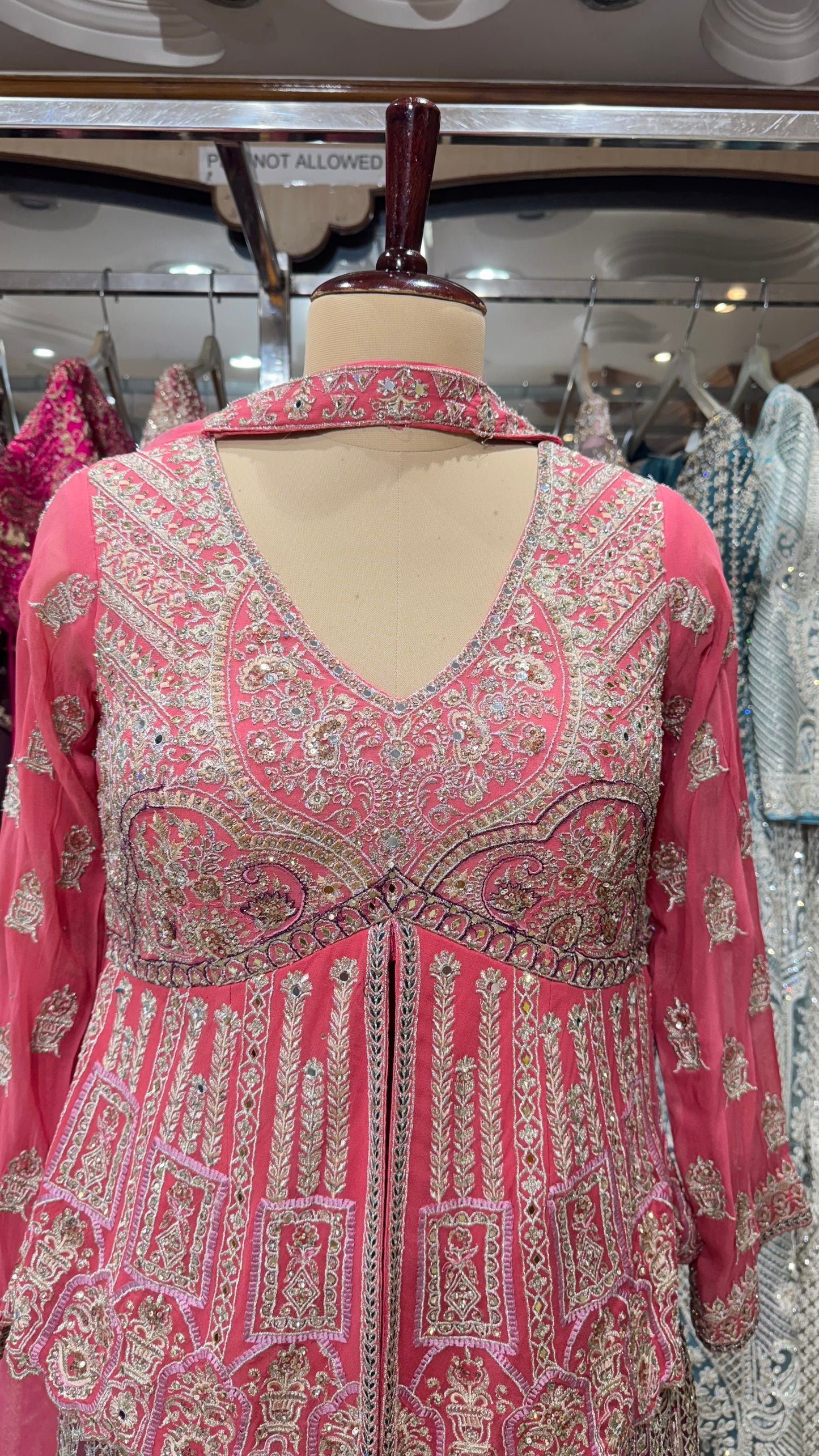 Regal Indo-Western Georgette Sharara Set – Heavily Embroidered Front-Cut Choli with Statement Flair