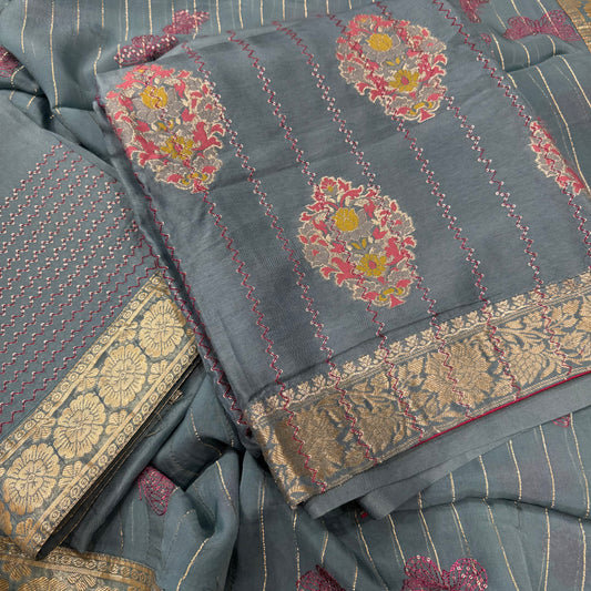 Turquish silk thread work designer Suit set