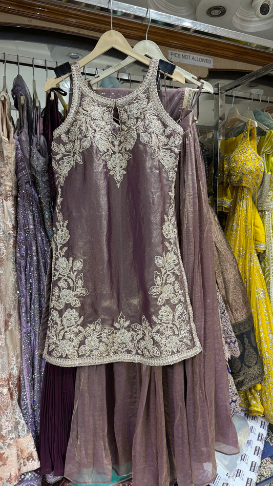 Readymade Glass orgenza designer zari work sharara suit