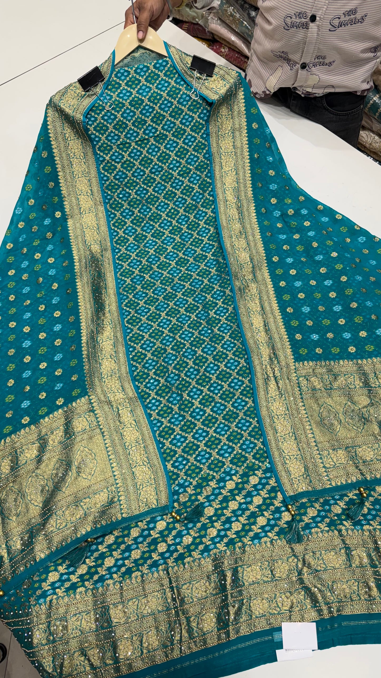 Designer Pure Mysore Georgette Handloom Weaving Unstitched Suit