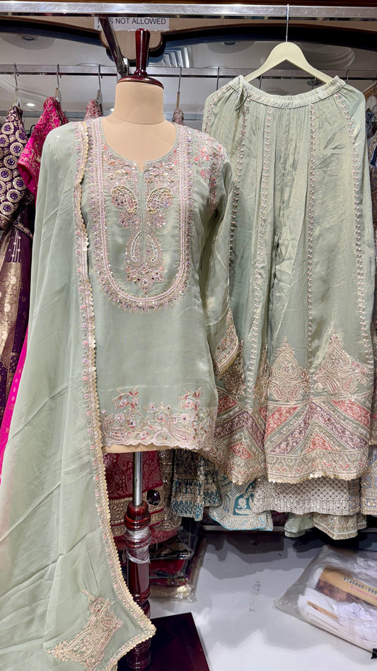 ✨ReadyMade Tissue silk Sharara Set