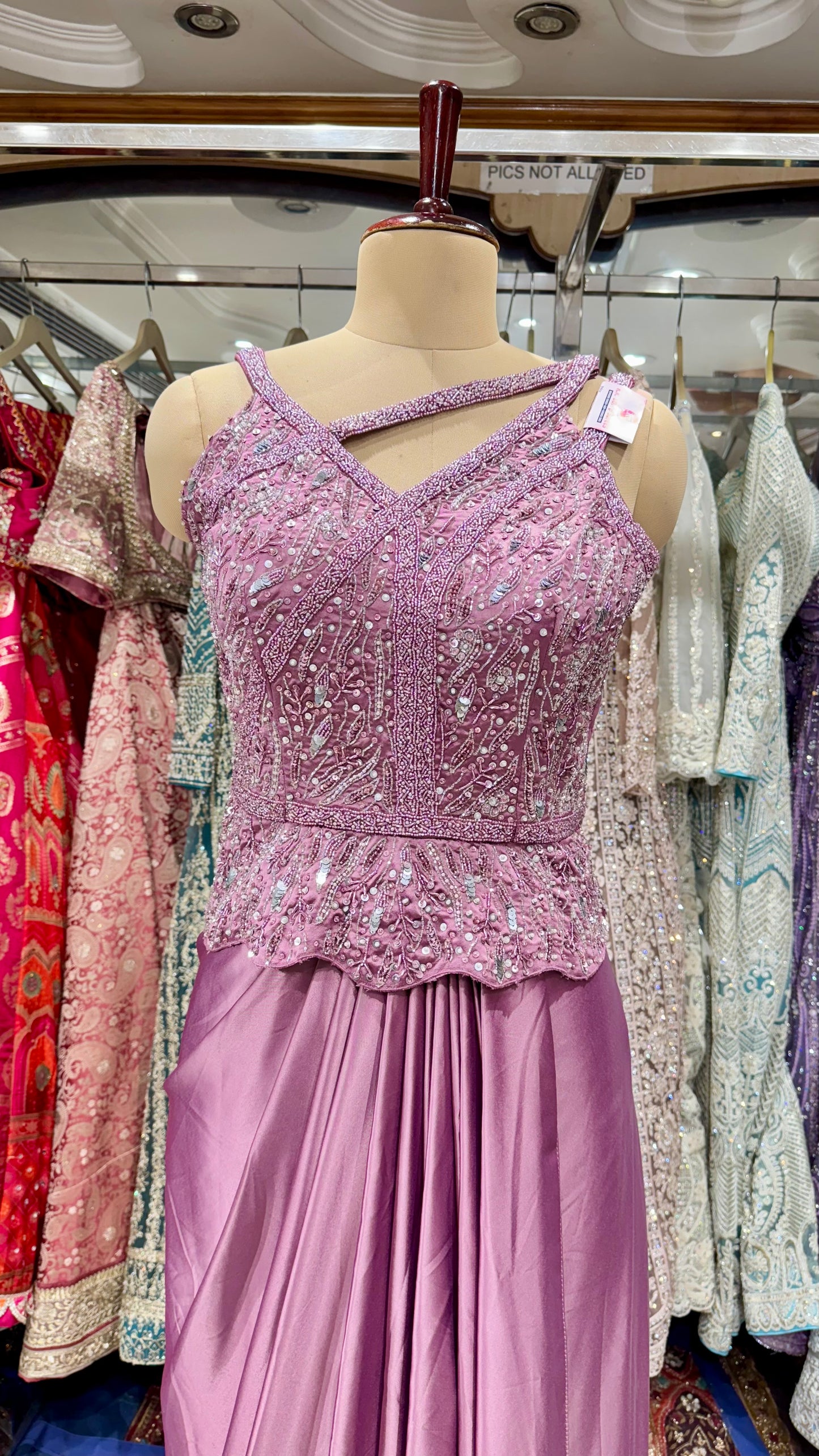 Hand Embroidered Indo-Western Peplum Dress – Readymade Free Size (Up to 40” Bust)