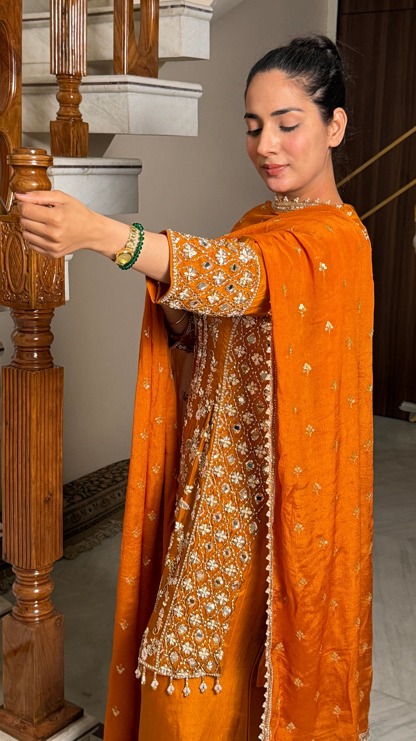 Readymade Pure Silk Zardozi Embroidered Pant Suit – Free Size (Up to 42” Bust)
