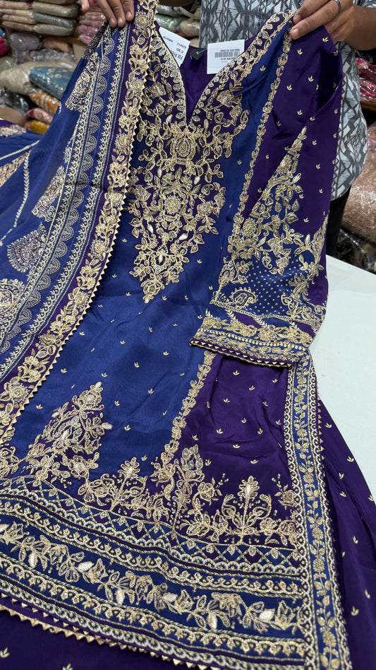 Royal Readymade Farshi Salwar Suit | Designer Suit with Heavy Zari Hand Embroidery | Dupatta Luxury Ethnic Wear