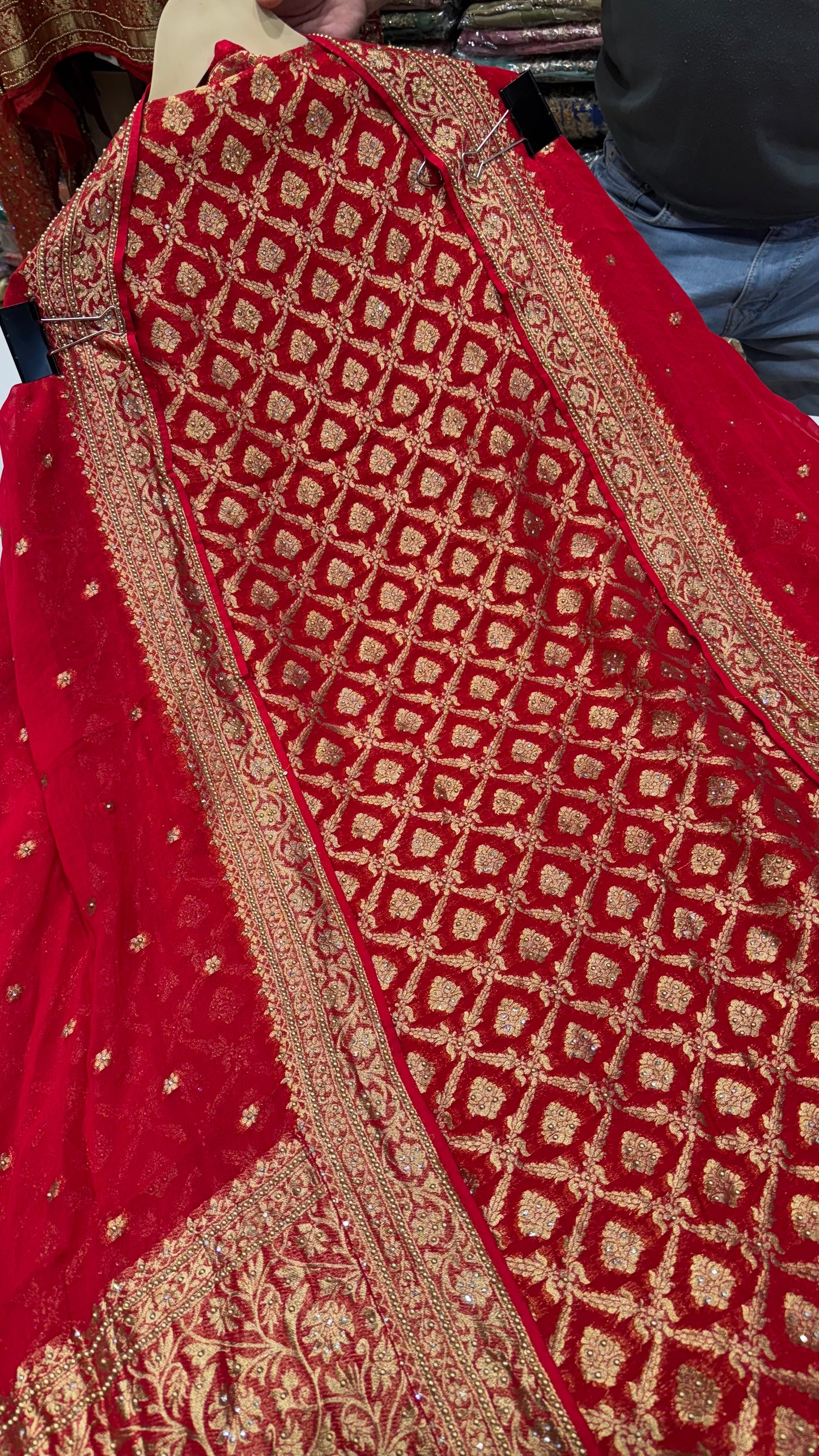 Handloom Woven Unstitched Suit in Pure Mysore Georgette