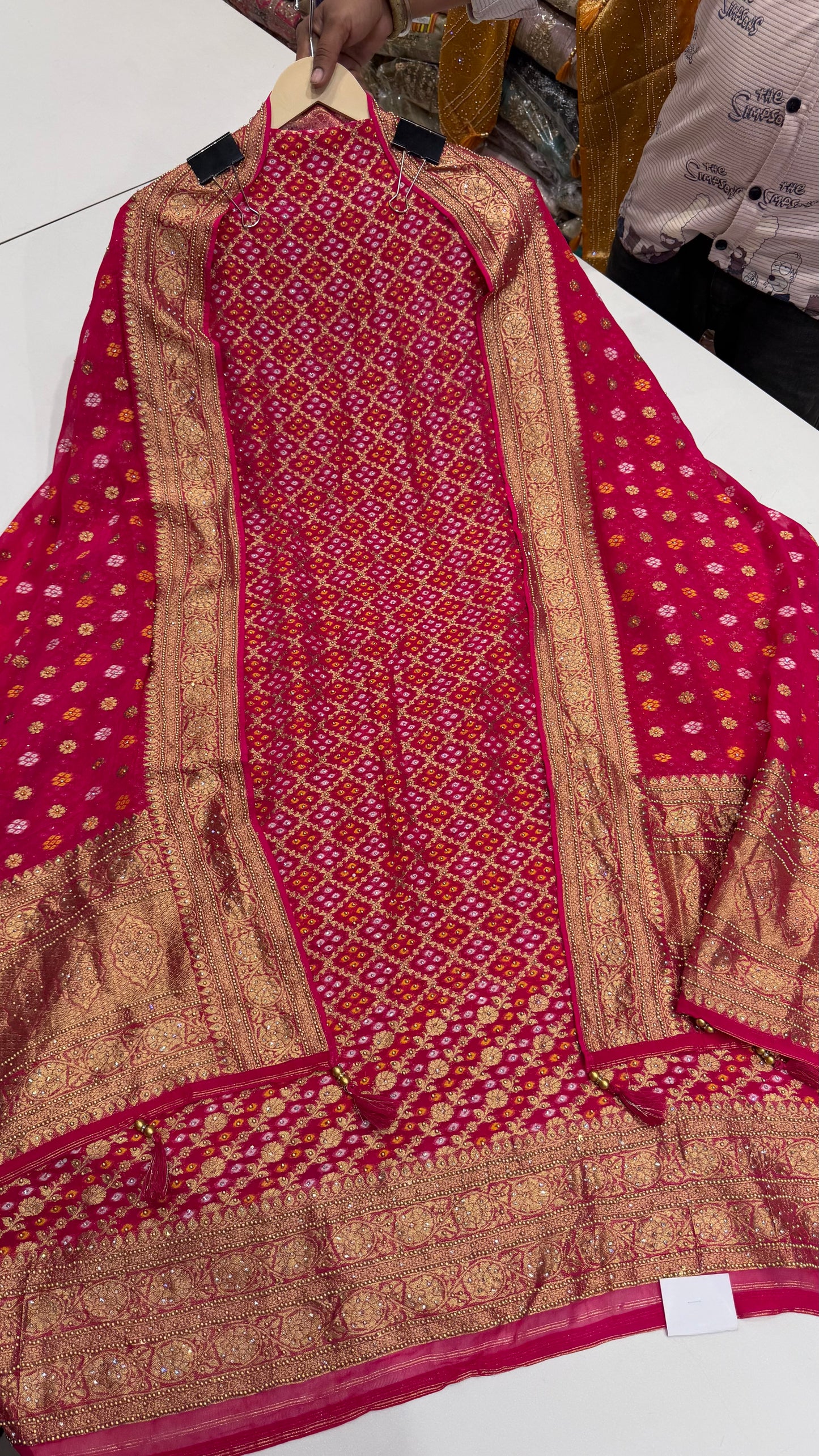 Designer Pure Mysore Georgette Handloom Weaving Unstitched Suit