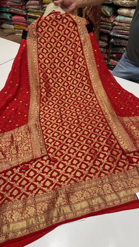 Handloom Woven Unstitched Suit in Pure Mysore Georgette