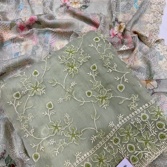 Crush georgett thread and pearls suit set