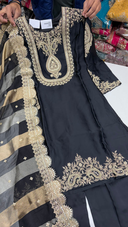 Satin Silk Readymade Pants Suit