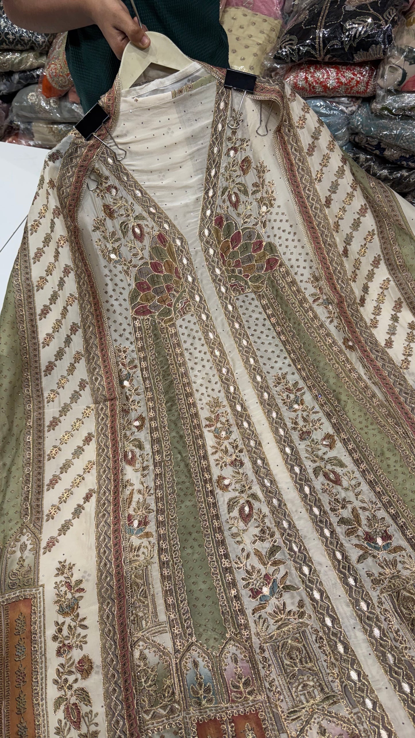 Ivory Orgenza silk sabyasachi inspired Suit