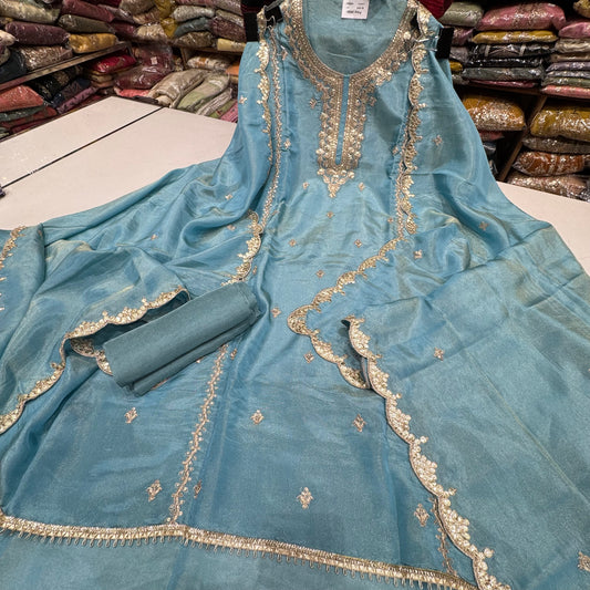 Turquish Tissue silk gotta suit set