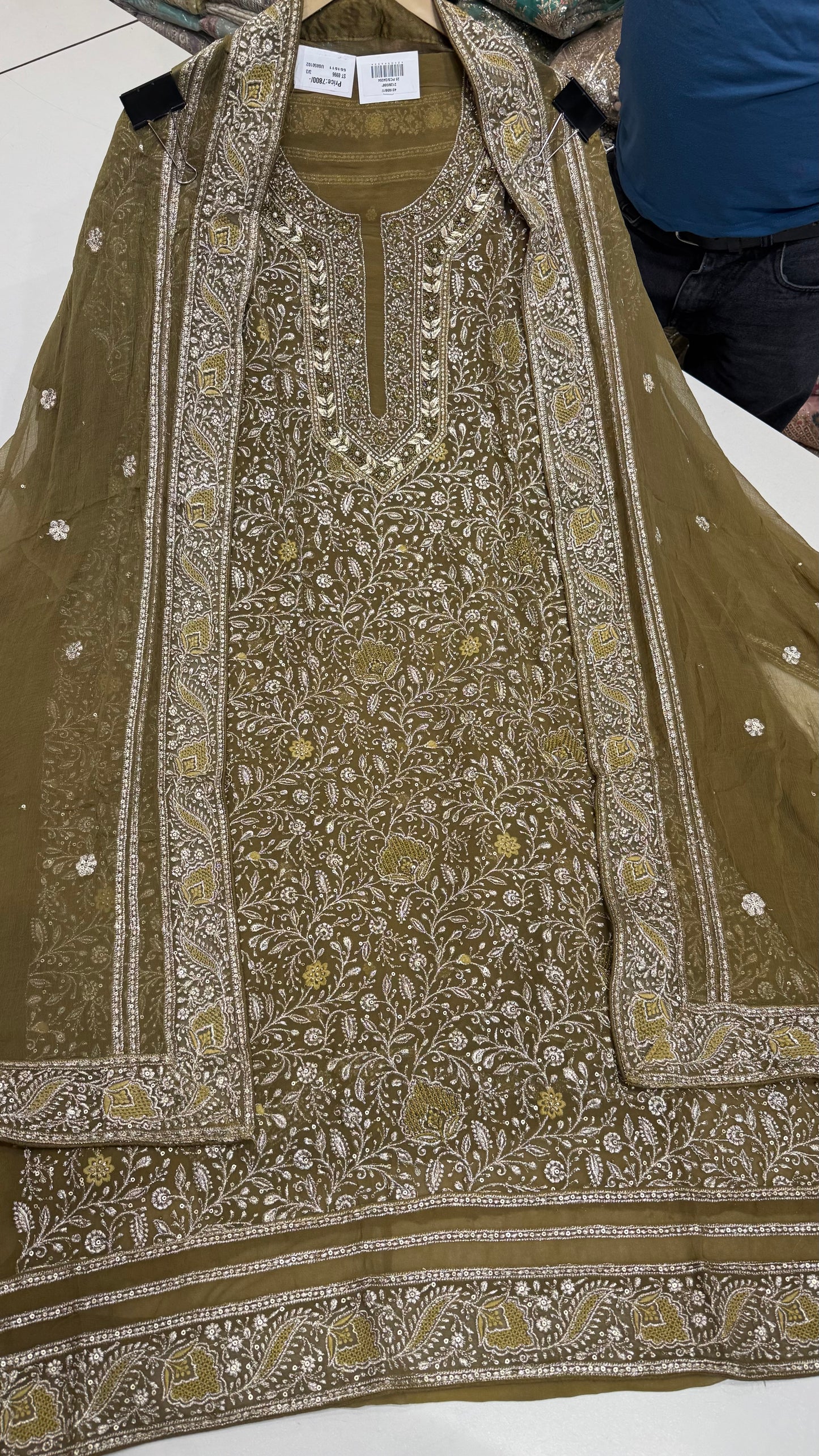 ✨Pure Georgett Lakhnavi jaal hand embroided Suit Set