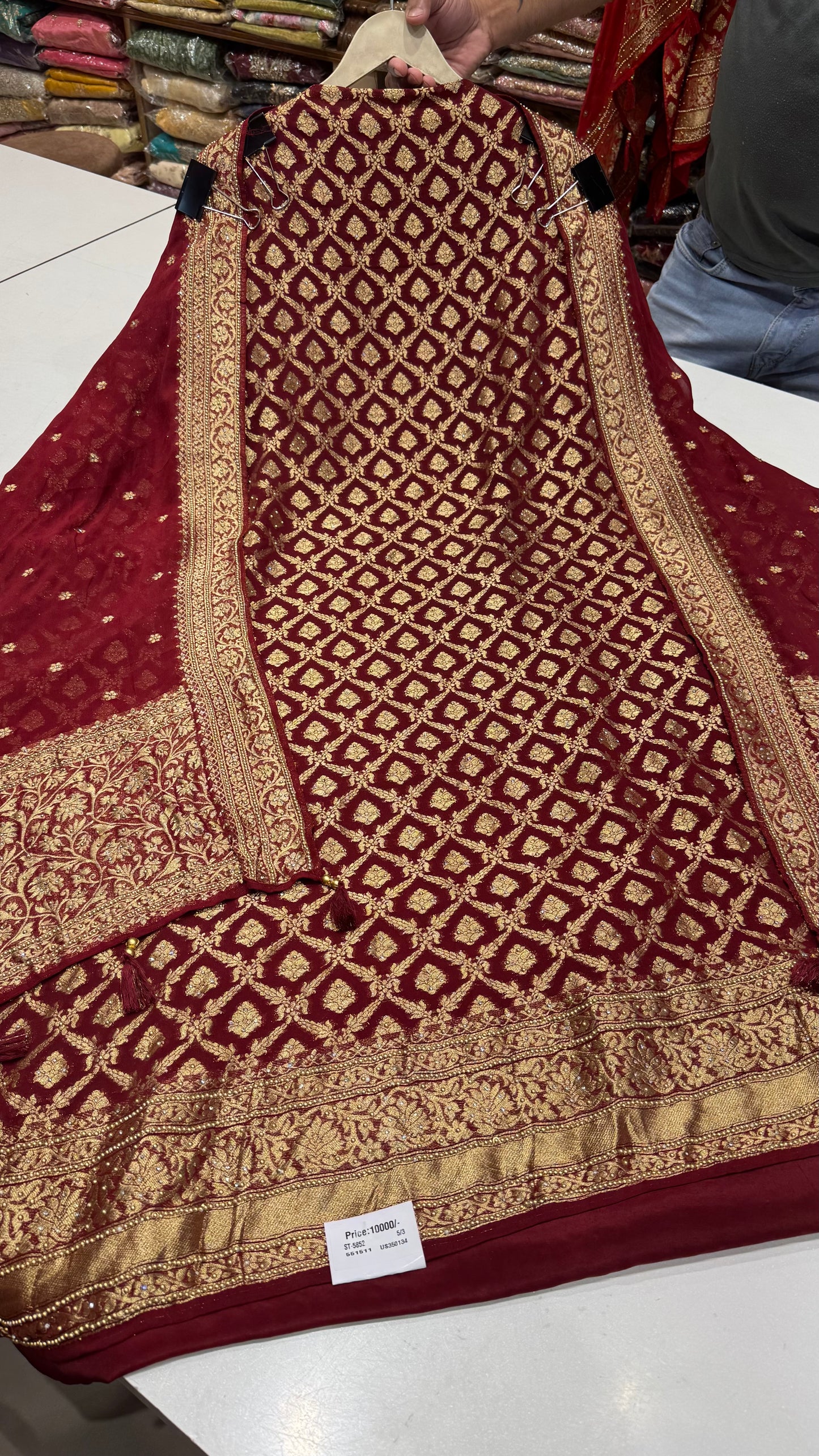 Handloom Woven Unstitched Suit in Pure Mysore Georgette