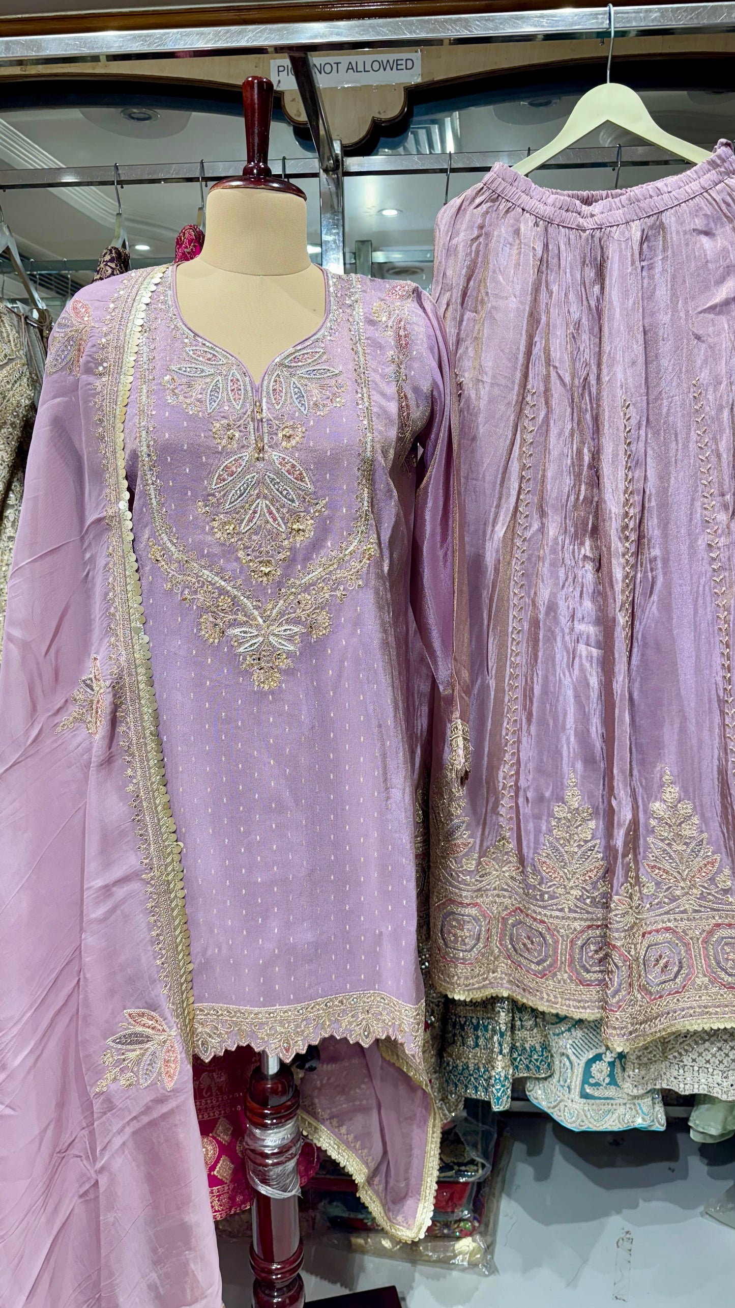 Elegant Embroidered Sharara Set with Dupatta
