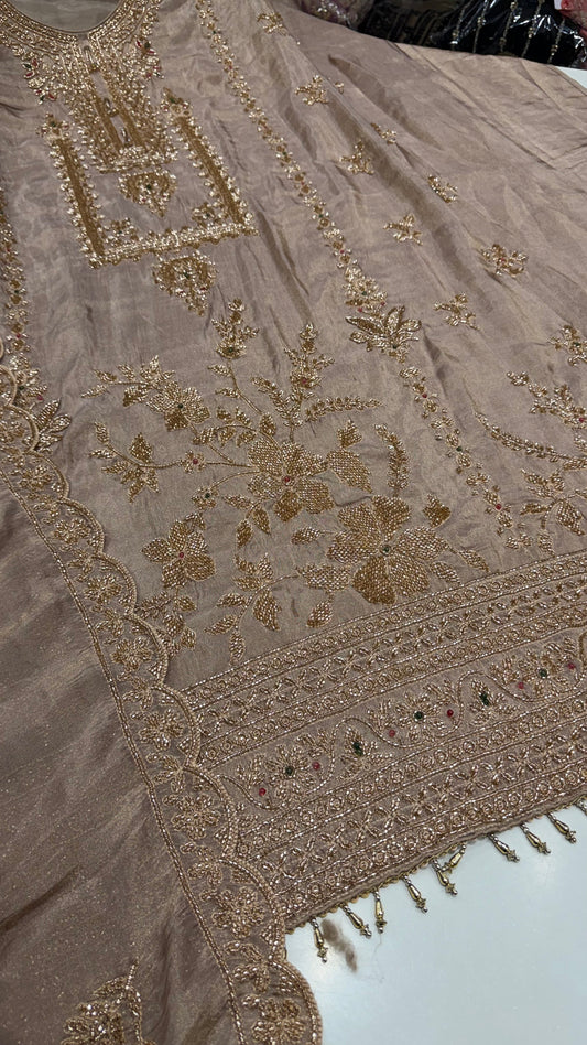 ✨ Noor-e-Tissue Luxury Unstitched Suit Set