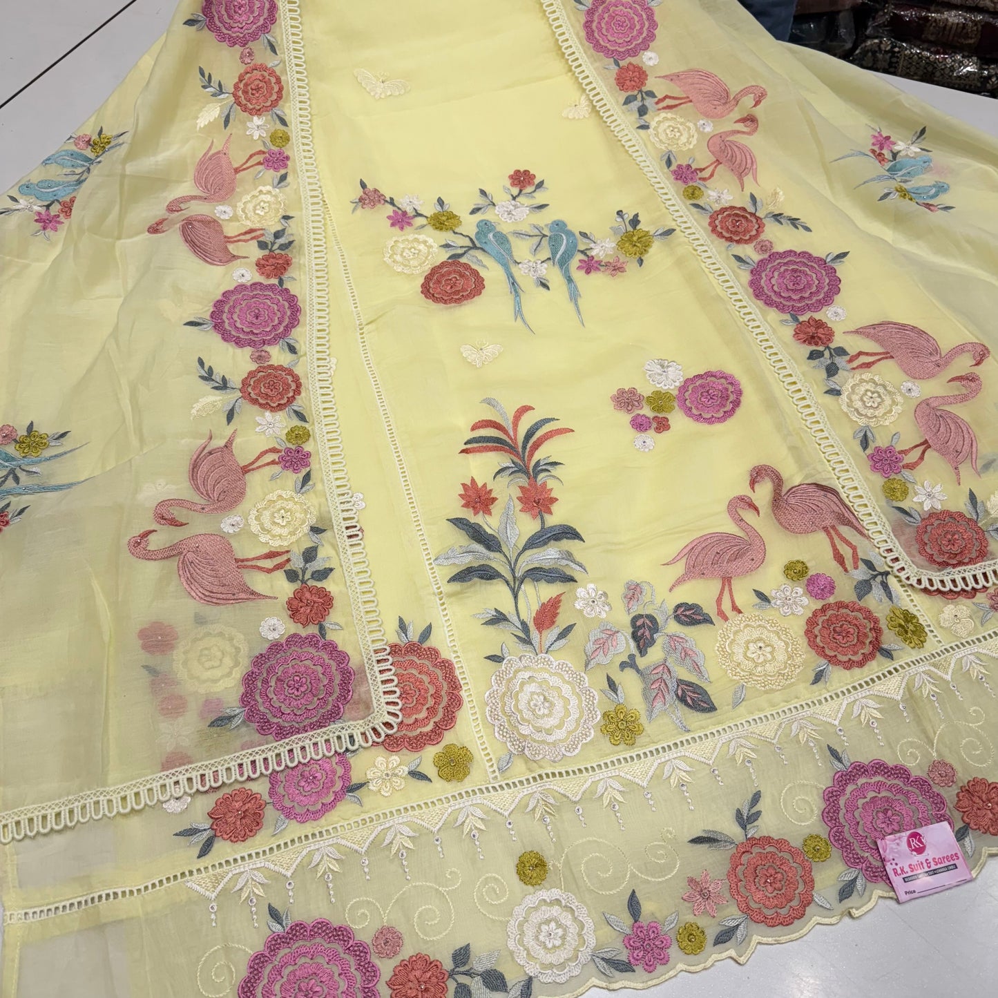 Trendy Kalamkari Embroidered Mulmul Cotton Suit with Embroidered Dupatta