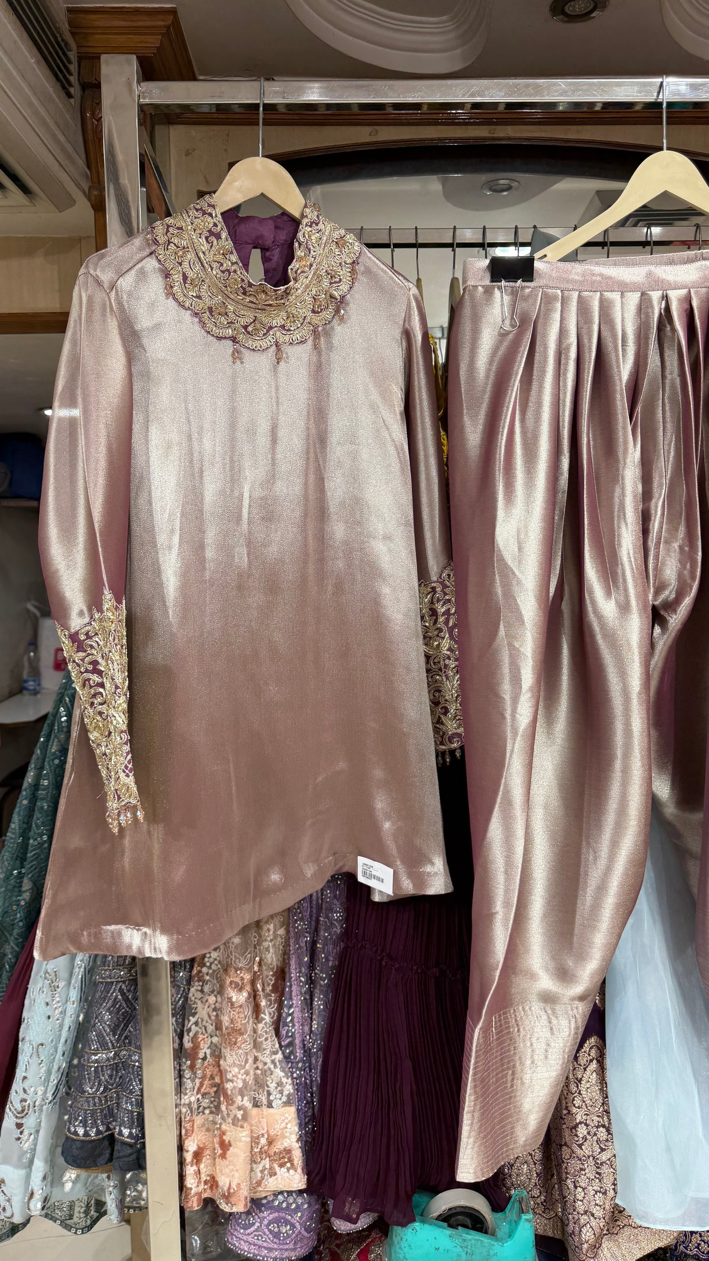 Luxury Readymade bannack shimmer silk farshi salwar suit