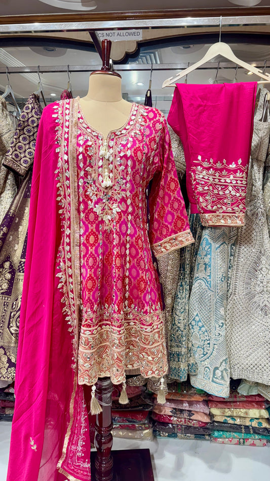 ✨Pink Readymade Straight Salwar Suit set