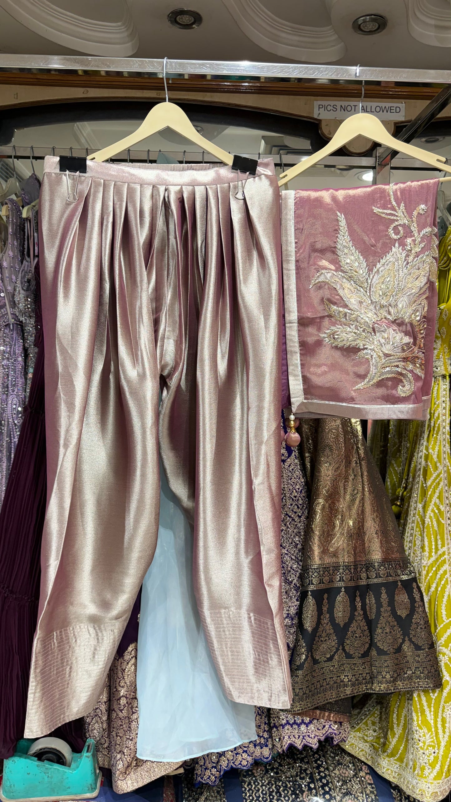 Luxury Readymade bannack shimmer silk farshi salwar suit