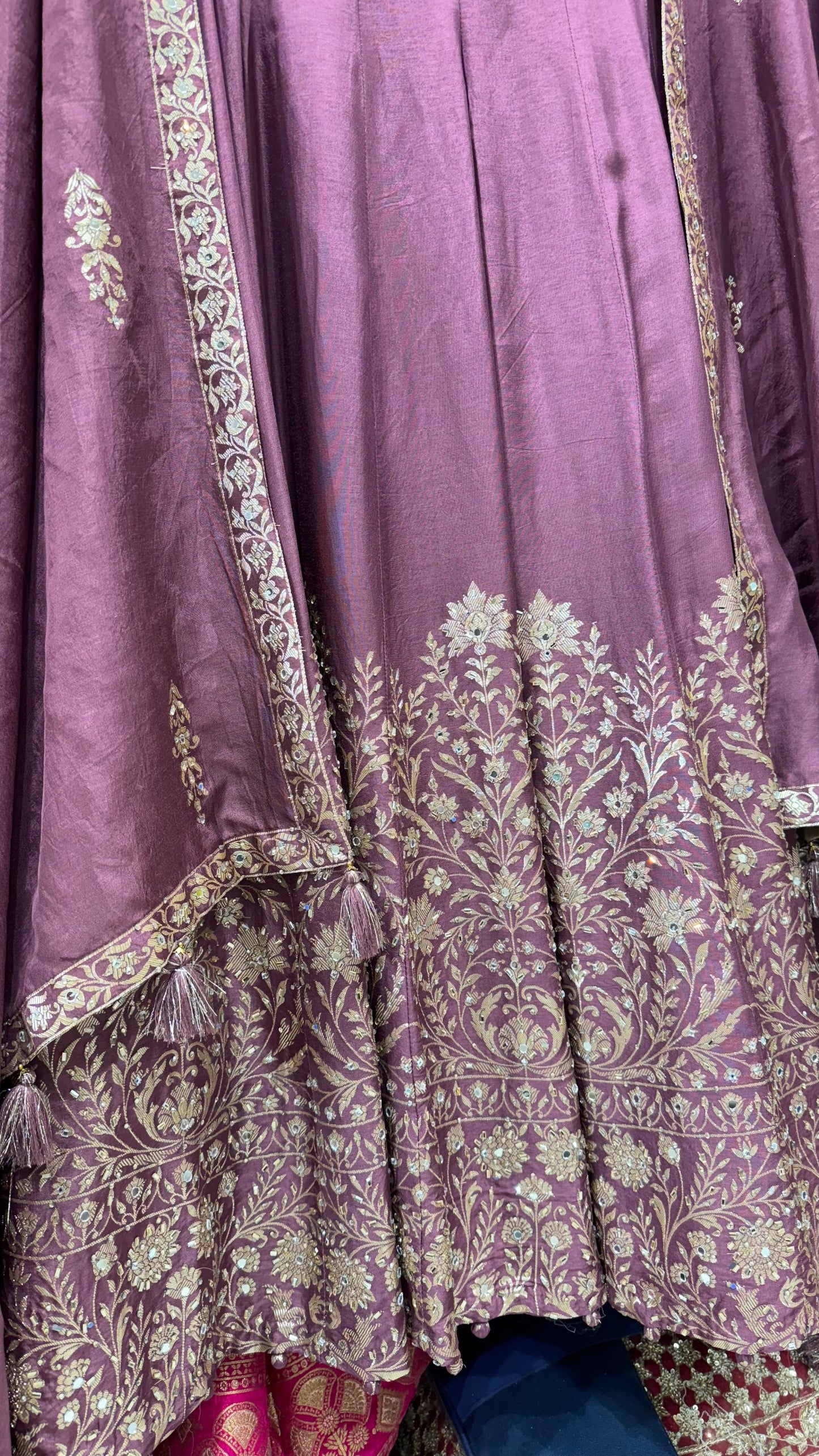 Handloom Banarsi Silk Anarkali With Sharara