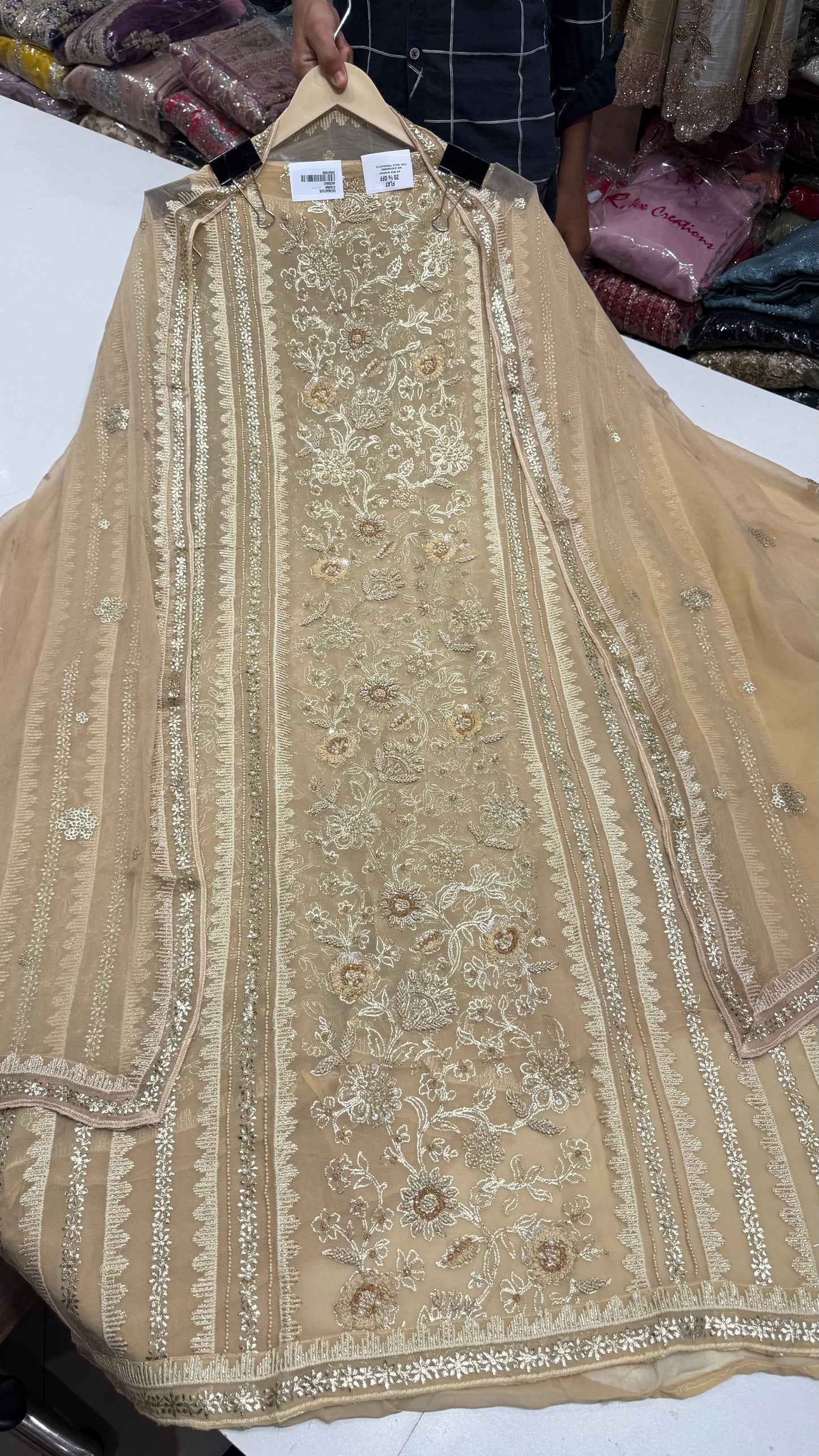 ✨ Meher Lakhnavi Georgette Unstitched Suit Set