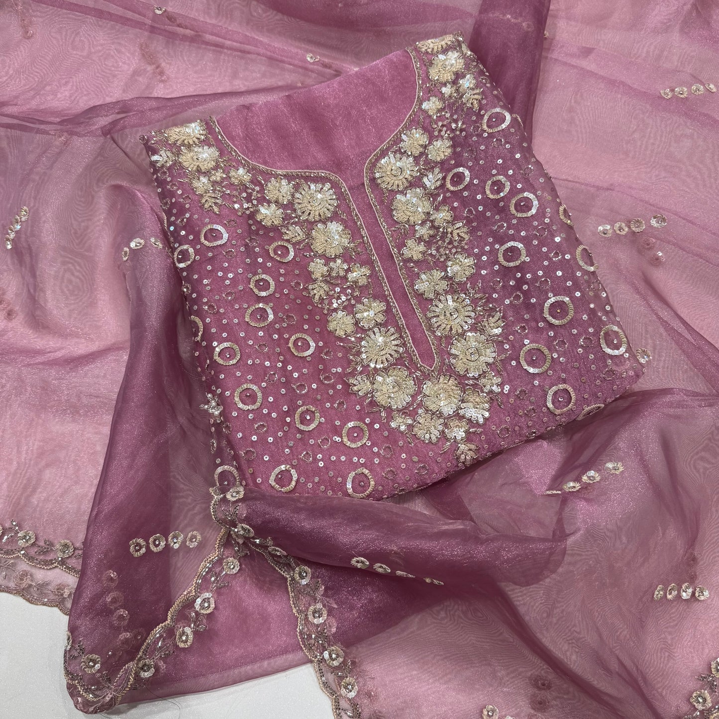 Glass Orgenza handwork front suit set