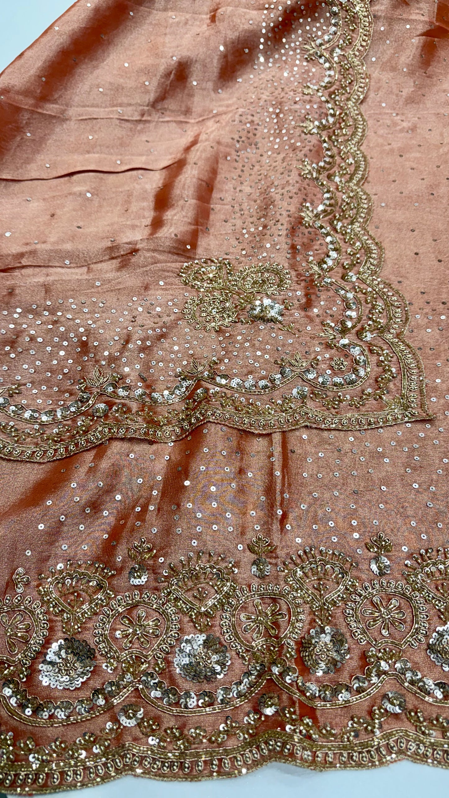 Luxury Unstitched Pure Tissue Hand Embroidered Suit with Heavy Dupatta | Premium Designer Wedding, Party & Festive Wear Dress Material