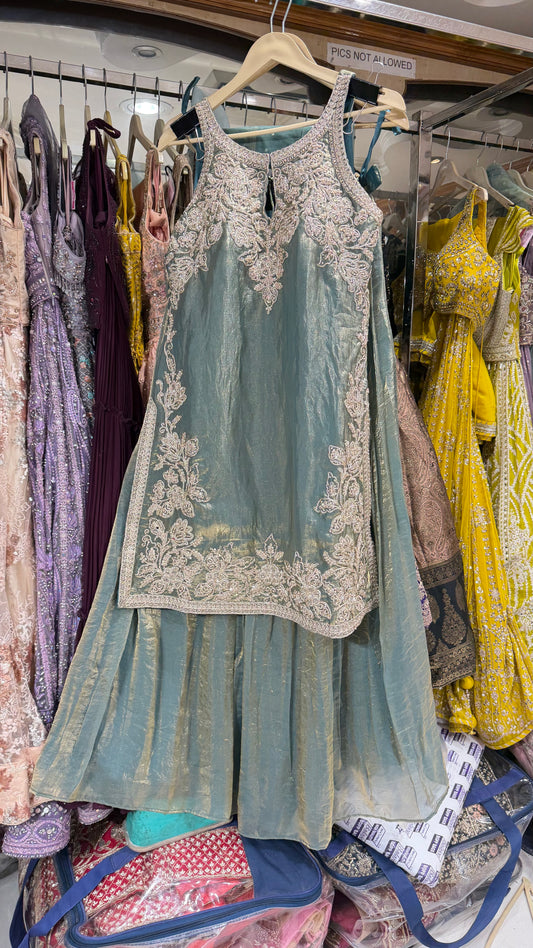 Readymade Glass orgenza designer zari work sharara suit