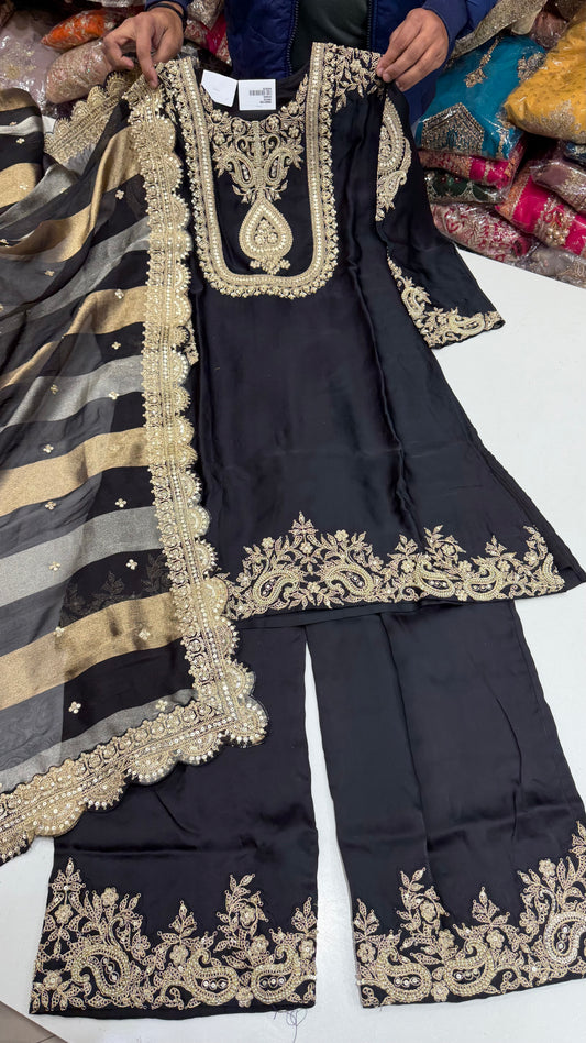 Satin Silk Readymade Pants Suit