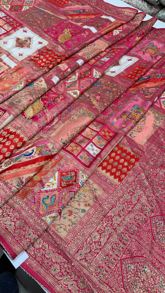 Royal Heritage Pure Banarasi Silk Saree with Exclusive Handwork & Heavy Pallu