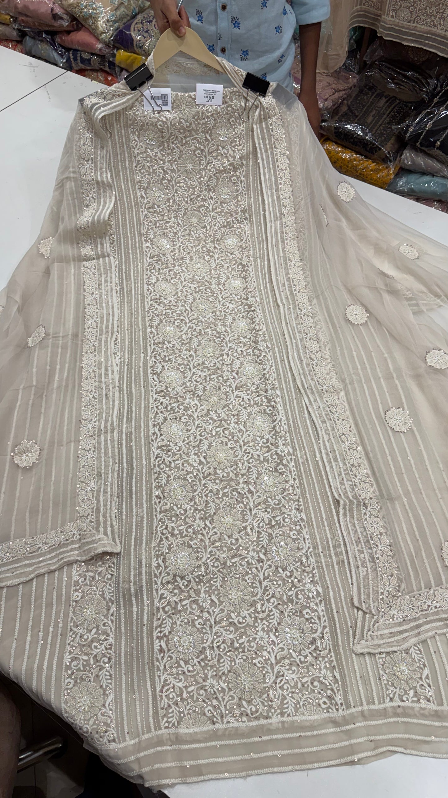 ✨ Noor-e-Lucknowi Georgette Unstitched Suit Set
