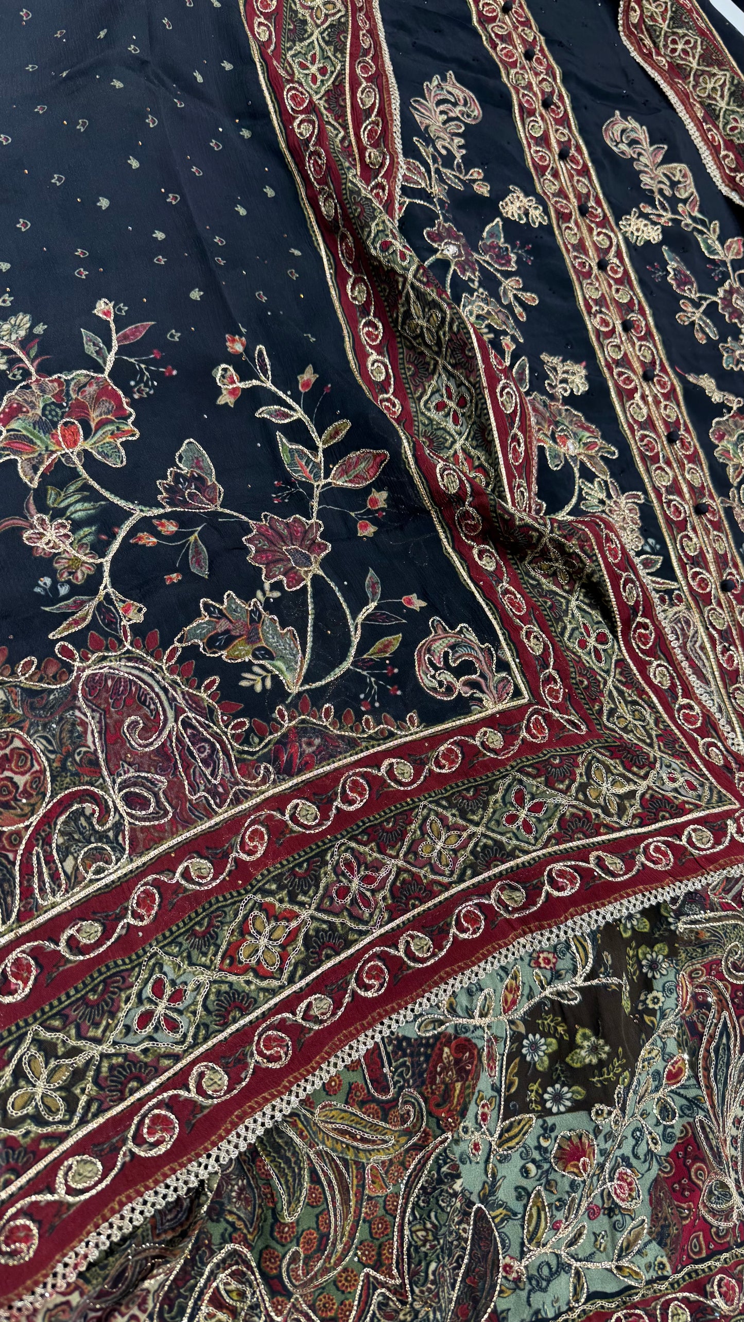Sabyasachi Inspired Achkan Style Unstitched Pure Crepe Suit