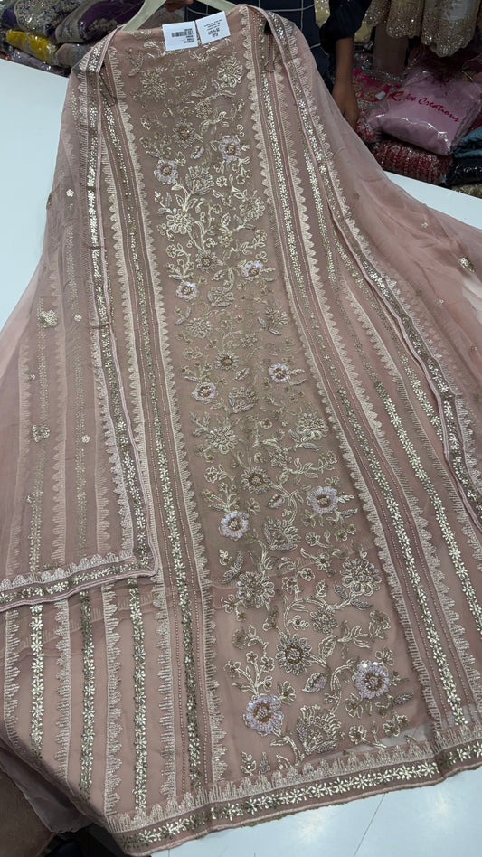 ✨ Meher Lakhnavi Georgette Unstitched Suit Set