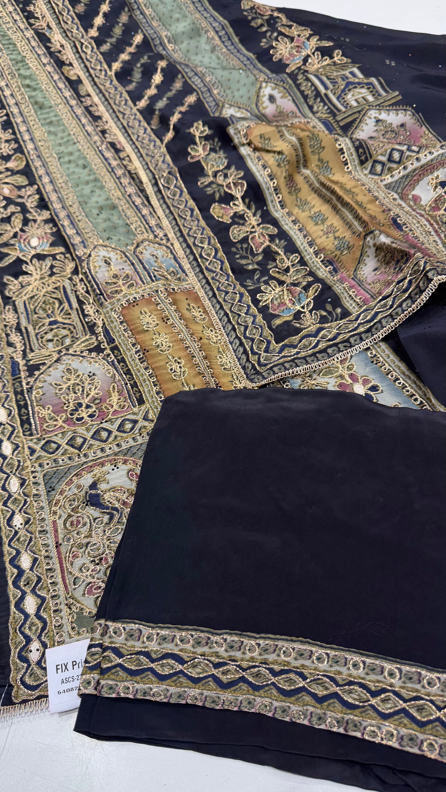 Luxury Unstitched Pure Organza Silk Sabyasachi Inspired Suit with Aari Embroidery | Premium Designer Wedding & Festive Dress Material