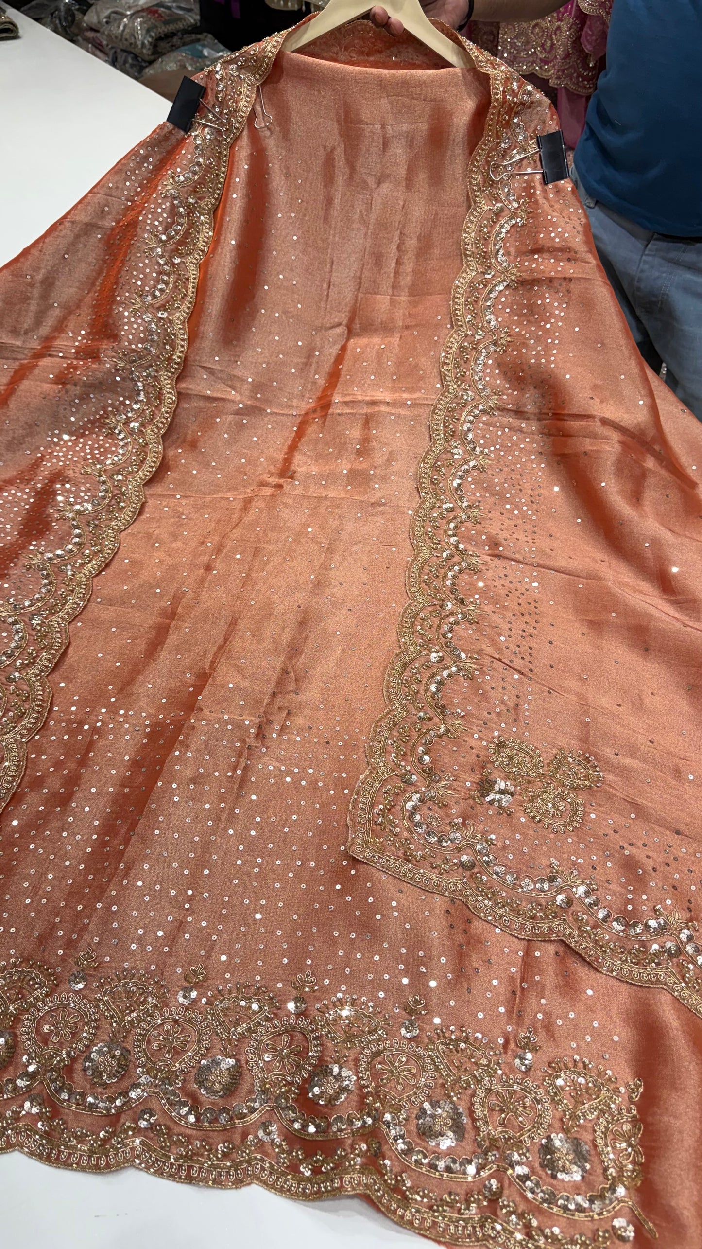 Luxury Unstitched Pure Tissue Hand Embroidered Suit with Heavy Dupatta | Premium Designer Wedding, Party & Festive Wear Dress Material