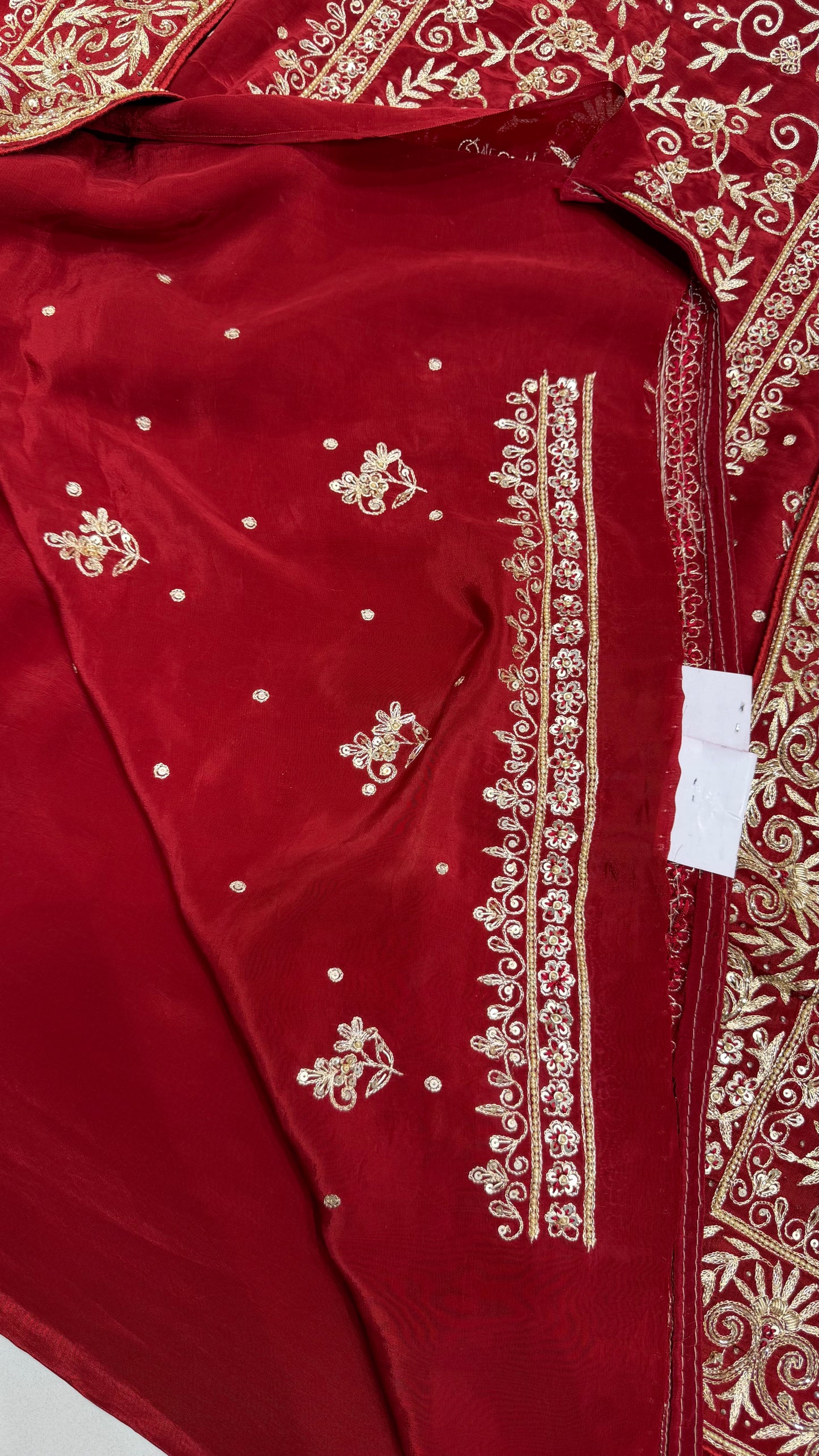 Royal Maroon Zardozi Handworked Unstitched Suit Set