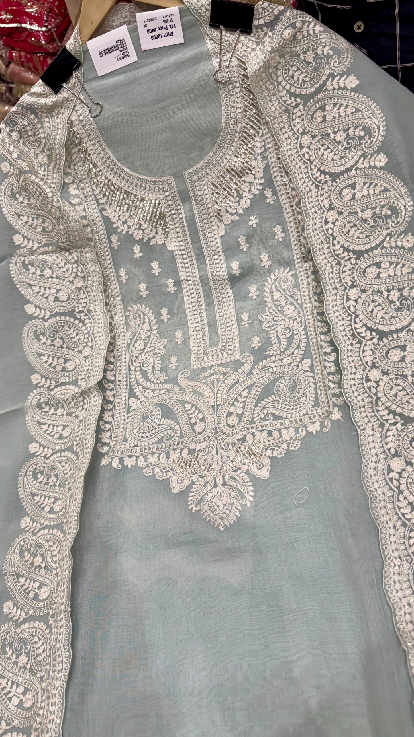 Luxury Unstitched Pakistani Aari Hand Embroidered Mulmul Cotton Suit | Pure Mulmul Cotton Shirt & Dupatta with Manual Resham Aari Work | Premium Jam Cotton Bottom | Designer Summer Collection